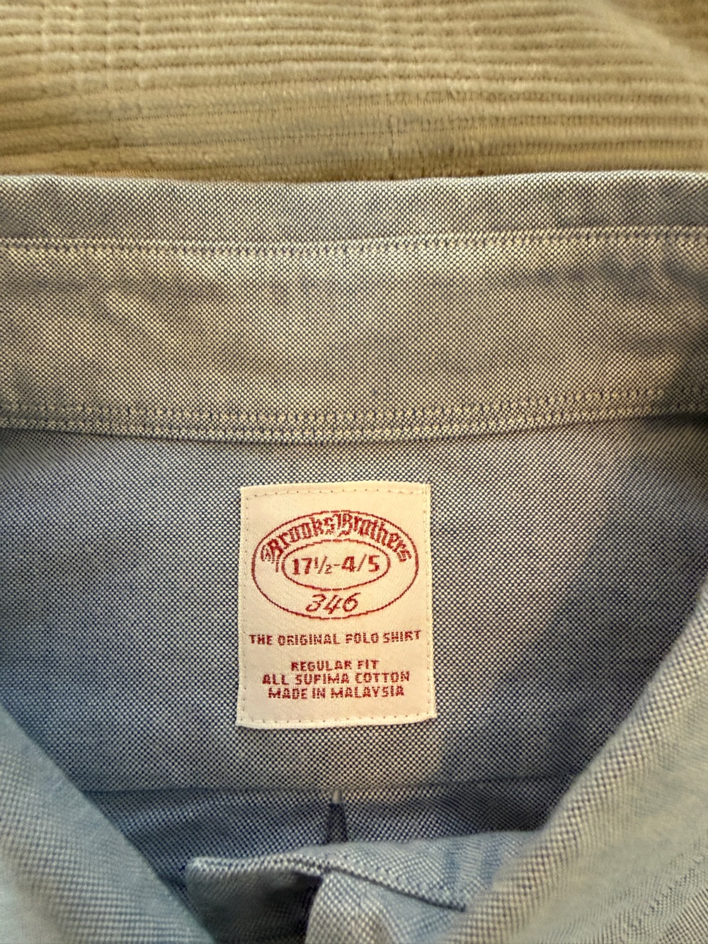 Brooks Brothers 346 Blue Oxford Button-Down Shirt – Men’s 17½ / 34-35 - Picture 5 of 9